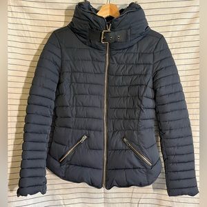 ZARA Women’s Black Puffy Coat | Size M